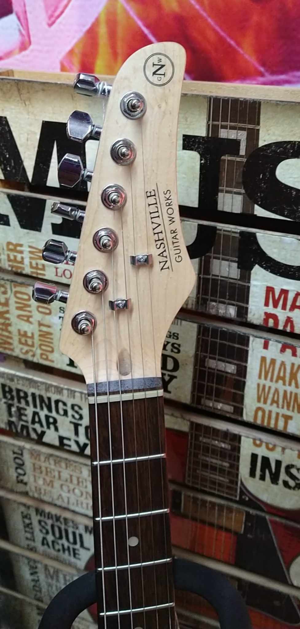 Nashville Guitar Works S-style Blue w/ Tortoise Shell Pickguard
