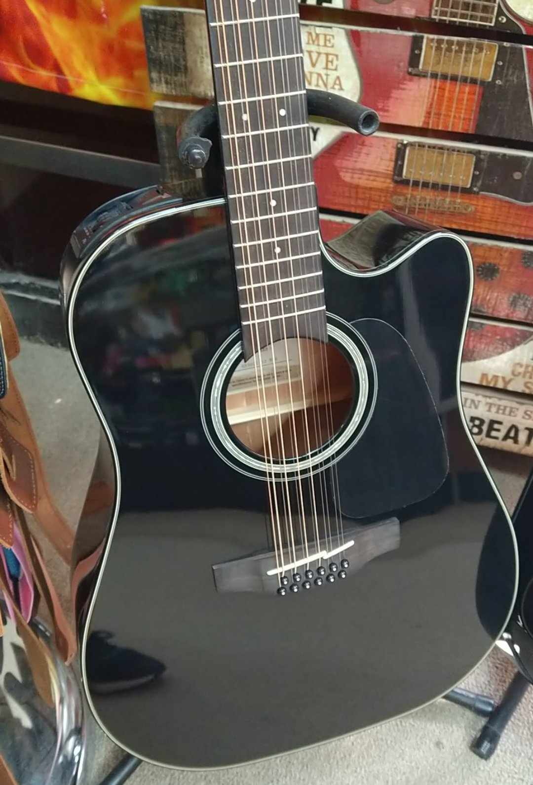 Takamine GD30CE-12 BLK G30 Series 12-String Dreadnought Cutaway Acoustic/Electric Guitar Available in Requinto Tuning