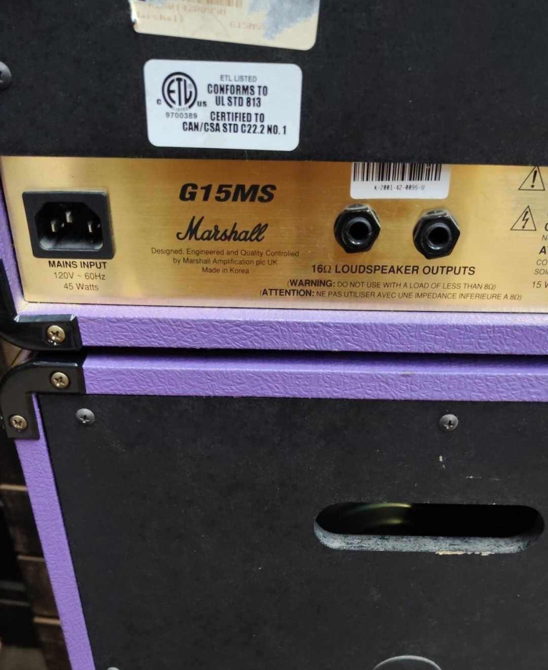 Marshall Lead 15 Micro Stack – Rare 2001 Limited Edition in Purple Tolex with Basketweave Fronts