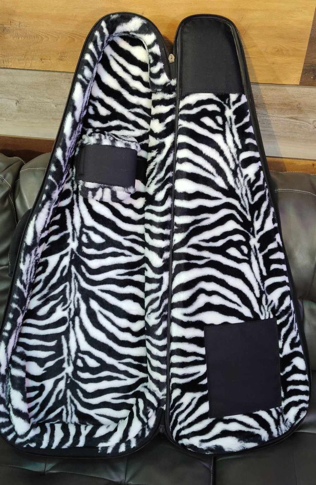 Wendell's Music Level 3 Electric Guitar Gig Bag - Zebra Print Interior