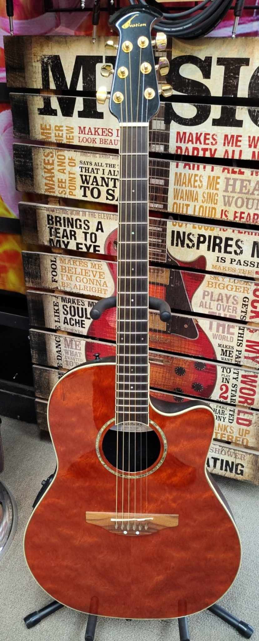 Ovation Celebrity CC 28 Acoustic Electric Guitar - Amber Waterfall Bubinga - Hardshell Case Included - 2000s