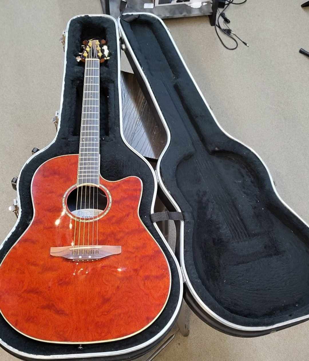 Ovation Celebrity CC 28 Acoustic Electric Guitar - Amber Waterfall Bubinga - Hardshell Case Included - 2000s