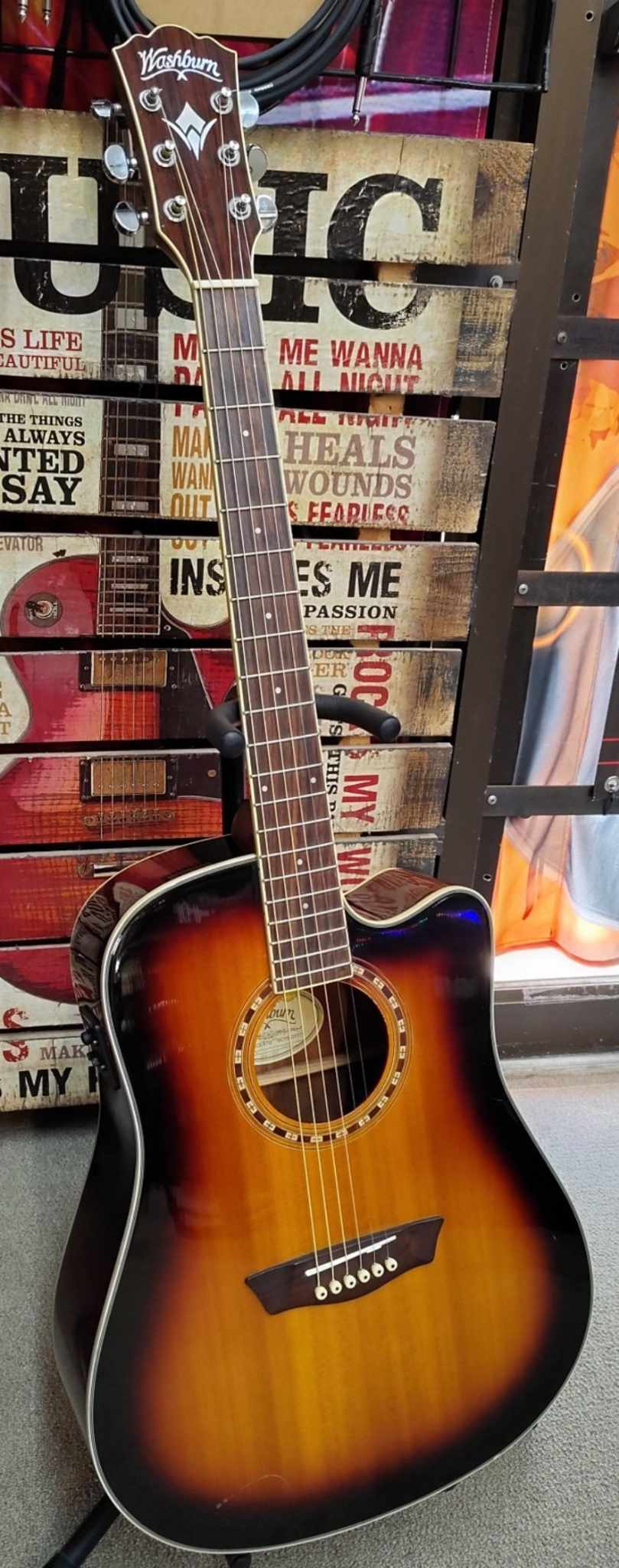 Washburn W D10 SCE - Fishman Preamp - Antique Tobacco Burst - 2015