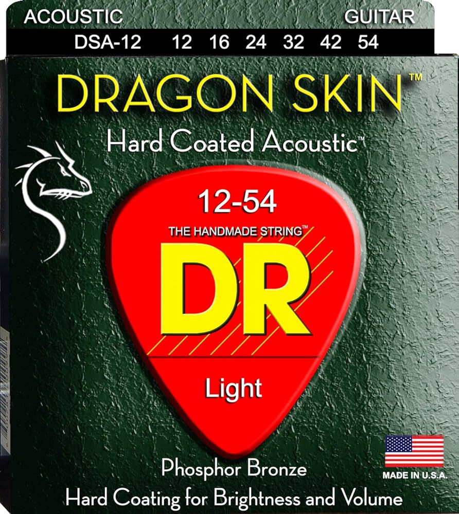 DR Dragon Skin Acoustic Guitar Strings 12-54