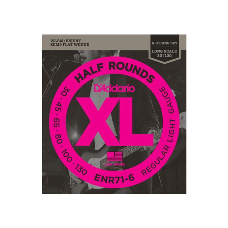 D'Addario 30-130 Regular Light, 6-String, Long Scale, XL Half Rounds