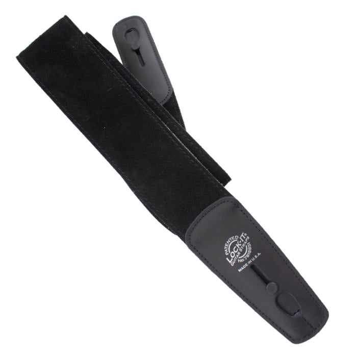 Lock-It 2.75" Deluxe Suede black leather strap