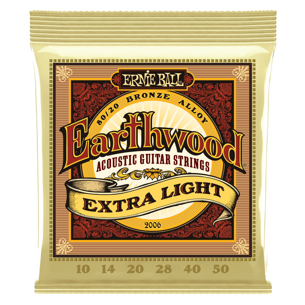 Ernie Ball Earthwood Extra Light 80/20 Bronze Acoustic Guitar Strings 10-50