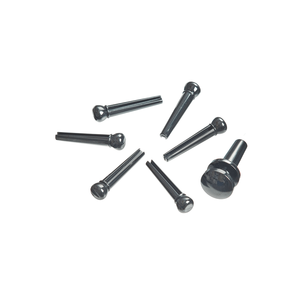 D'Addario injected Molded Bridge and End Pins Ebony Dot PWPS9