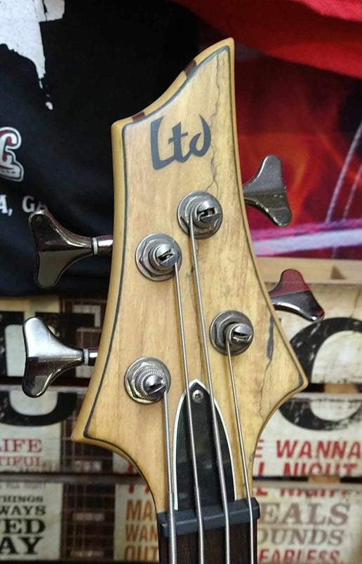 LTD B-204 SM Bass Guitar – Play it, Feel it, Love it (Used, but Still Stunning) Spalted Maple, Natural Satin