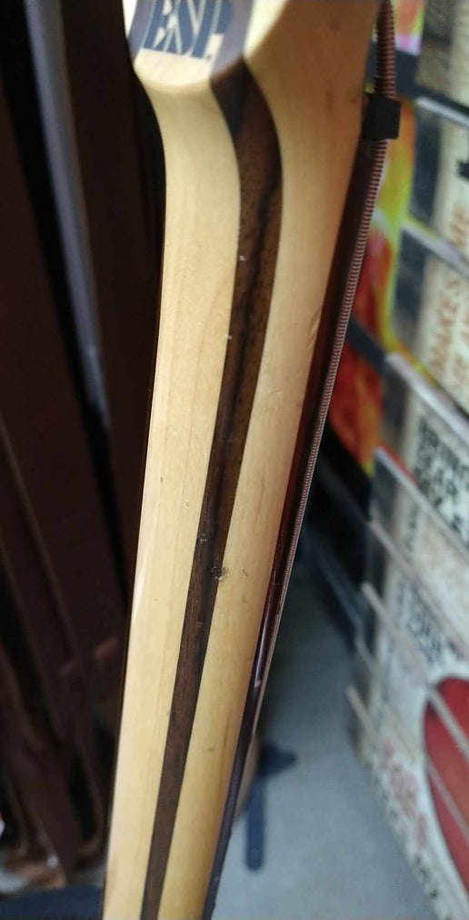 LTD B-204 SM Bass Guitar – Play it, Feel it, Love it (Used, but Still Stunning) Spalted Maple, Natural Satin