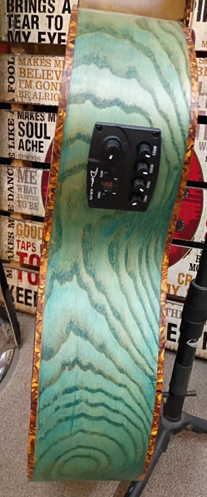 Dean EQA TBLS - Quilt Ash Top - Acoustic Electric Guitar - Transparent Blue Satin