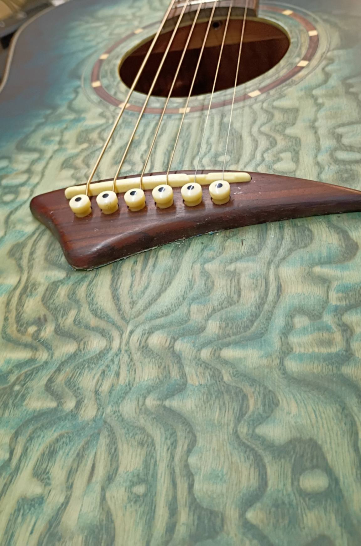 Dean EQA TBLS - Quilt Ash Top - Acoustic Electric Guitar - Transparent Blue Satin