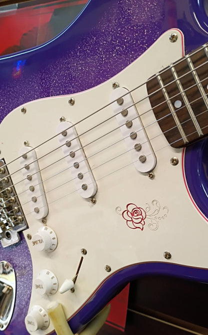 2011 SX Rock 'N Rose Electric Guitar – Purple Sparkle Burst – 6.77 lbs!
