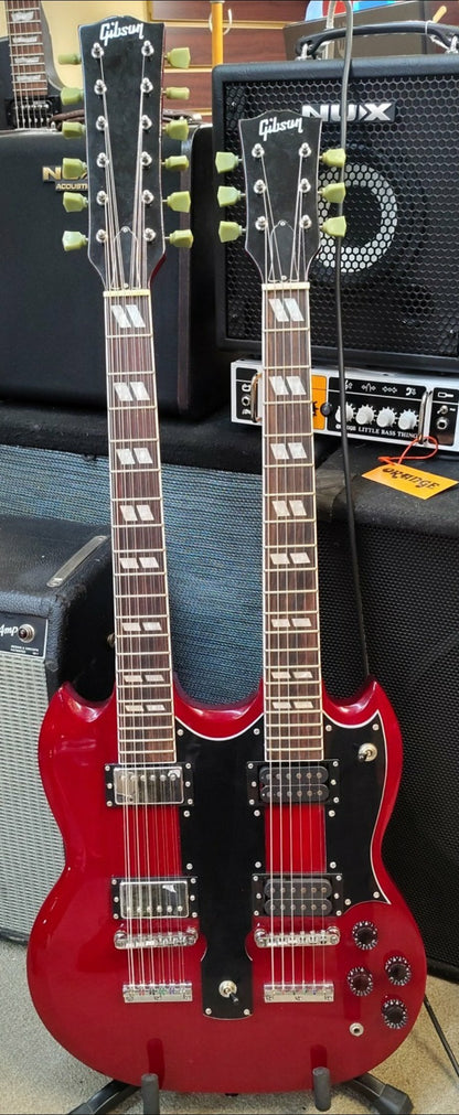 Gibsun Double Neck SG – Red – 12/6 String – Definitely Not Made in the USA, But Still Rocks Like It Was!