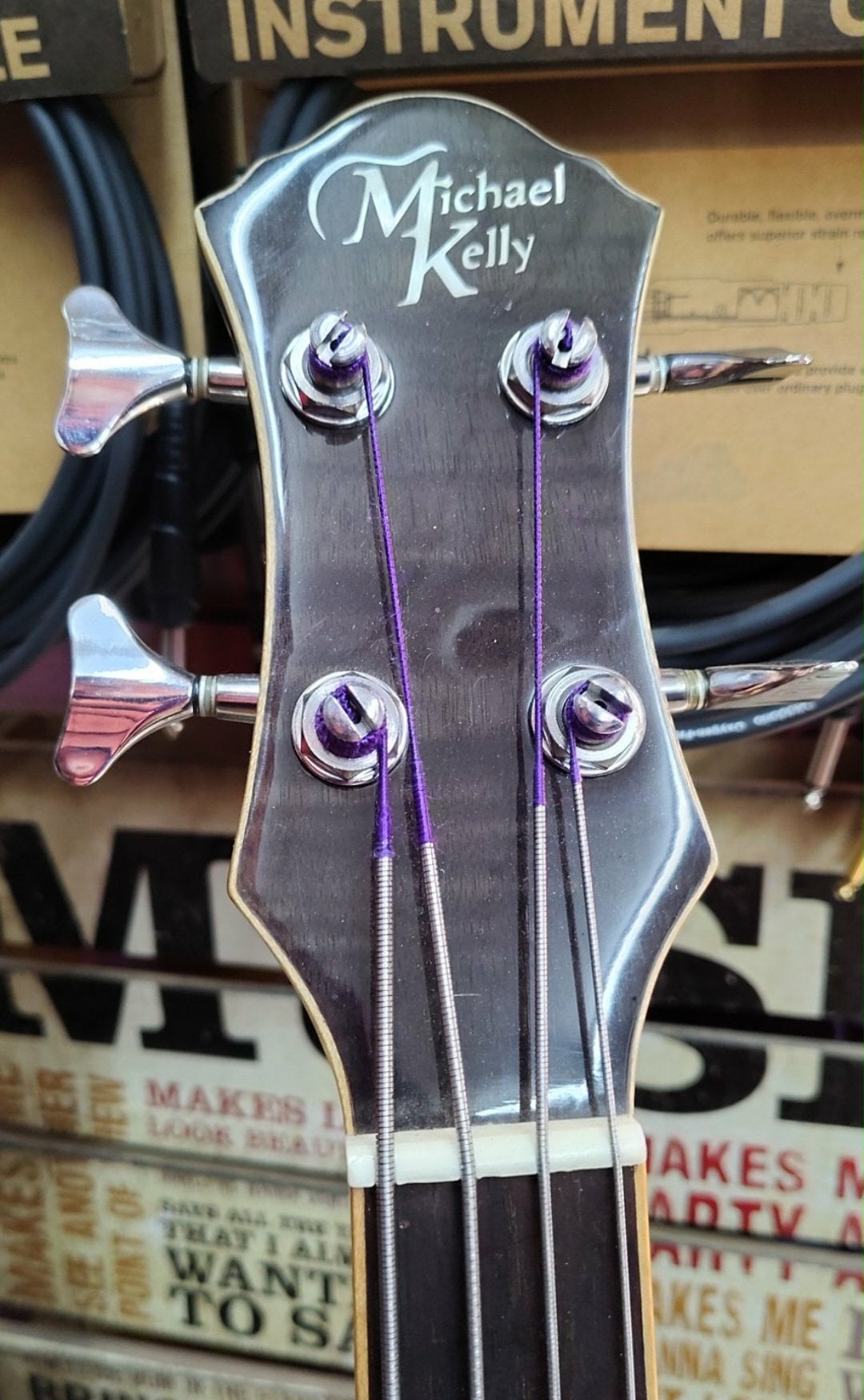 Michael Kelly Firefly Acoustic Bass - Used - Clear Black finish w/ Hardshell Case