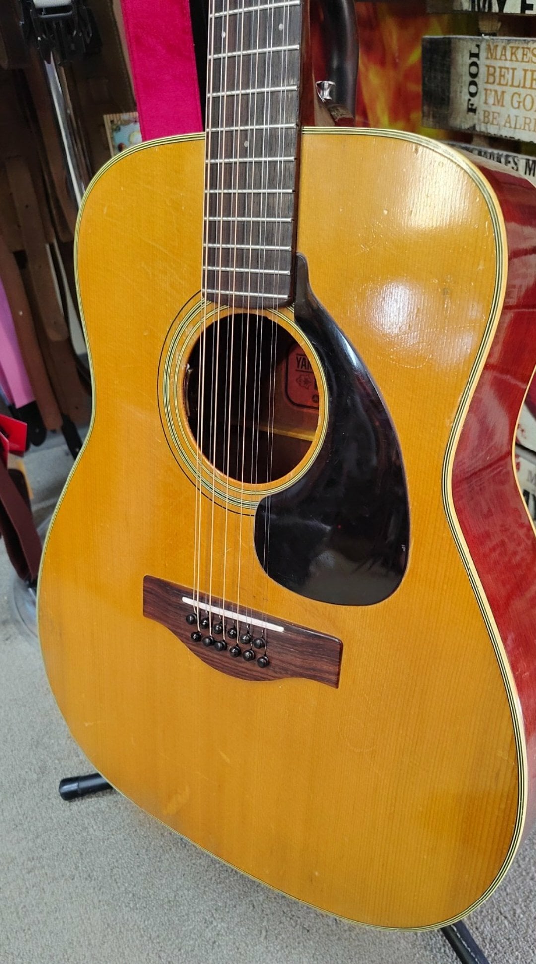 🎸 Vintage Yamaha F-230 12-String – Red Label Legend from Nippon Gakki w/ Baggs Pickup