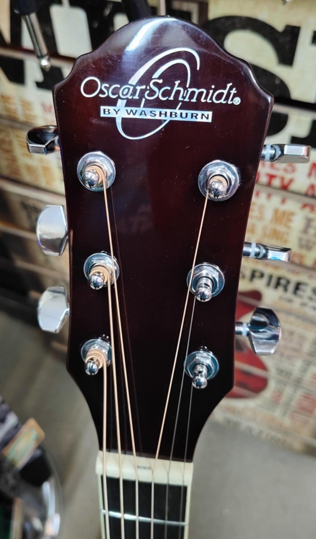 Oscar Schmidt OG2CESM-A Acoustic/Electric Guitar — "Used" but Only Technically - Spalted Maple - by Washburn