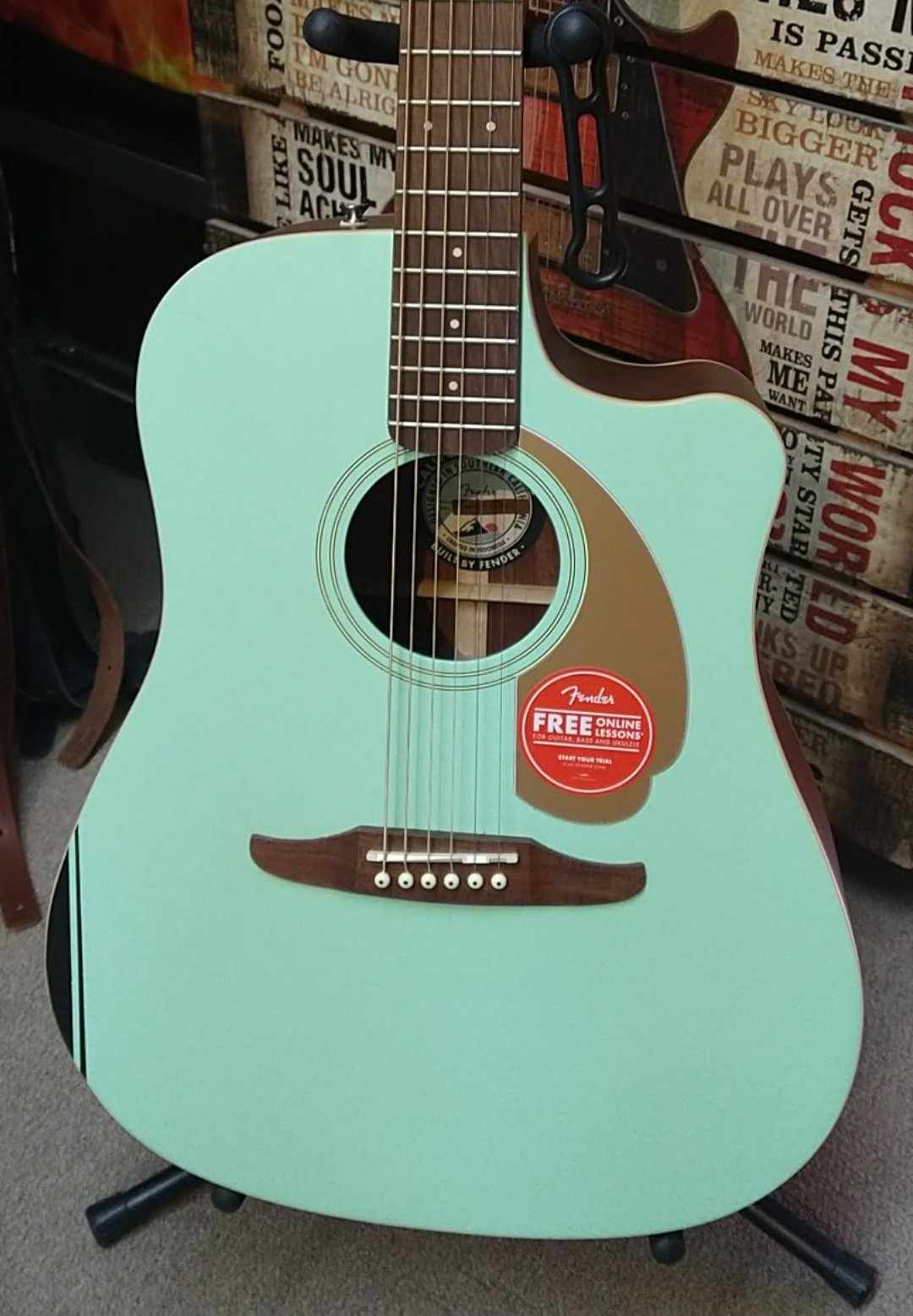 Fender Redondo Player Acoustic-Electric, Surf Green