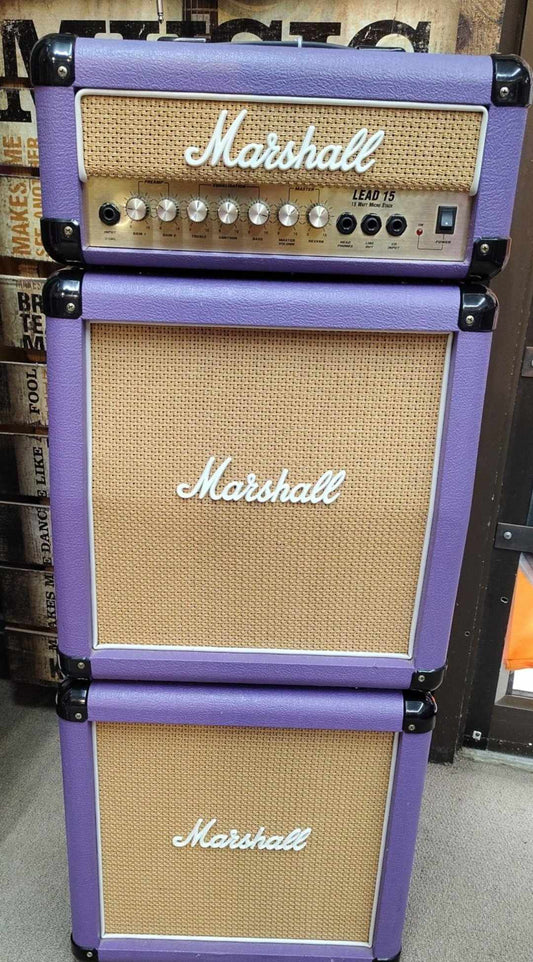 Marshall Lead 15 Micro Stack – Rare 2001 Limited Edition in Purple Tolex with Basketweave Fronts