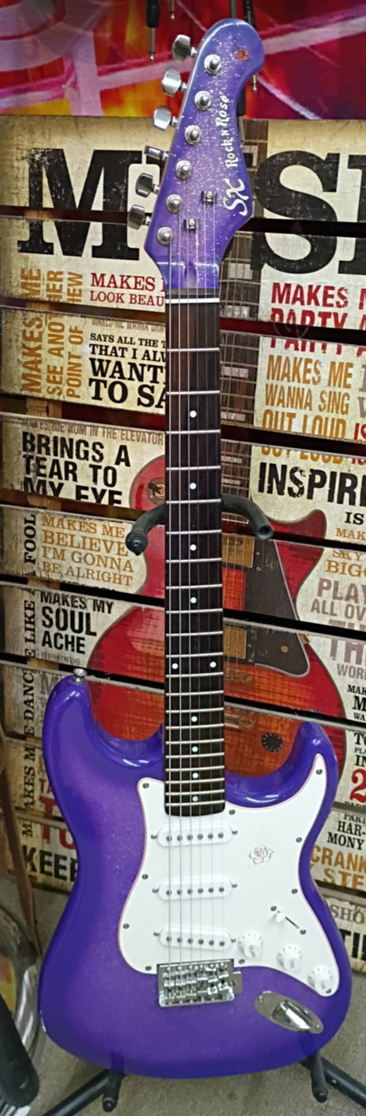 2011 SX Rock 'N Rose Electric Guitar – Purple Sparkle Burst – 6.77 lbs!