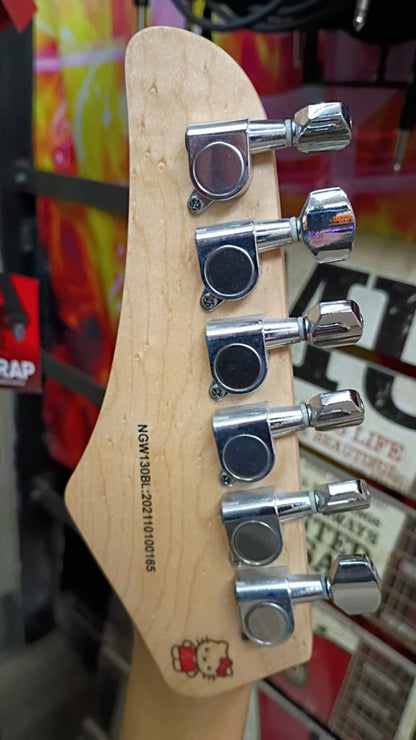 Hello Kitty Motif – Strat Style – Rare "Namaste!" Hello Kitty Pez Dispenser and Gig Bag Included! NGW 135B - Big Fun - Serious Tone