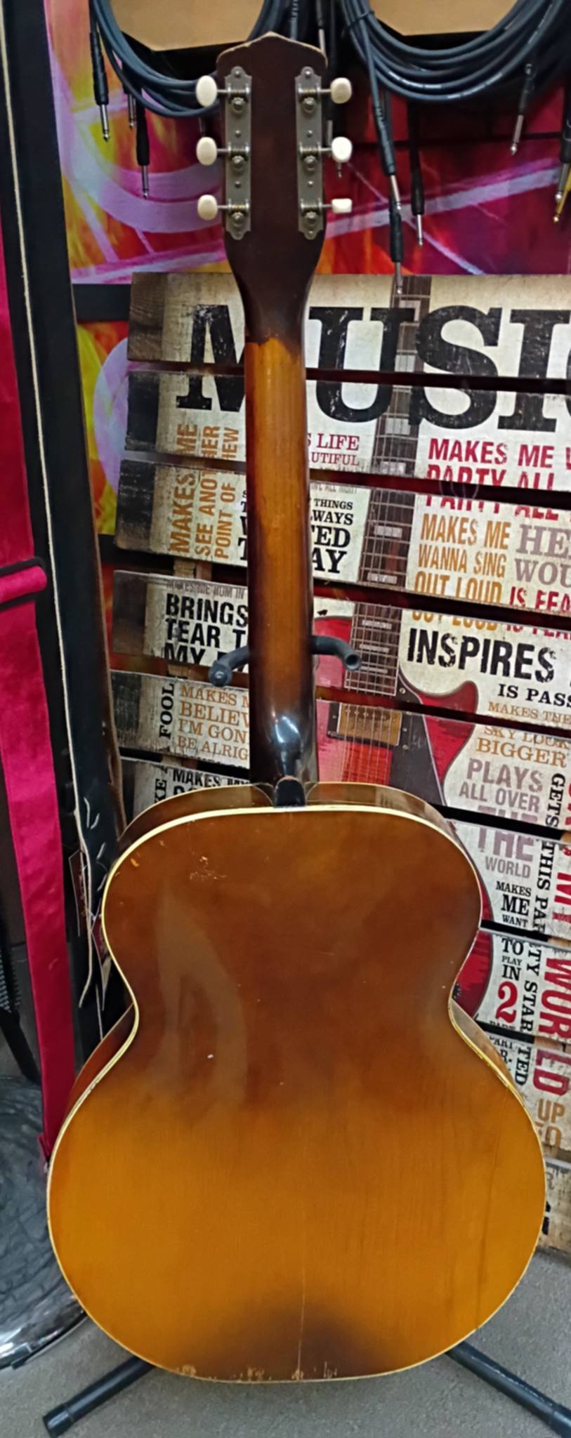Used Harmony H41 Archtop Guitar - Gold Foil Rowe/DeArmond pickups - As Is