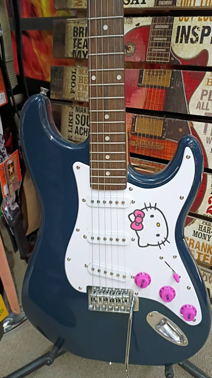 Hello Kitty Motif – Strat Style – Rare "Namaste!" Hello Kitty Pez Dispenser and Gig Bag Included! NGW 135B - Big Fun - Serious Tone