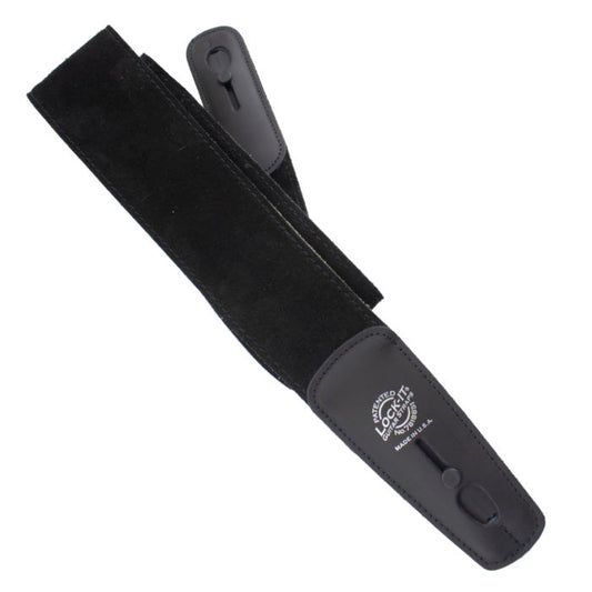 Lock-It 2.75" Deluxe Suede black leather strap