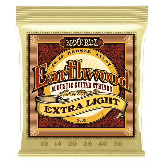 Ernie Ball Earthwood Extra Light 80/20 Bronze Acoustic Guitar Strings 10-50