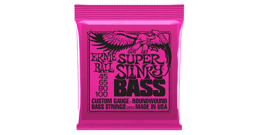 Ernie Ball Super Slinky Nickel Wound Electric Bass Strings - 45-100 Gauge