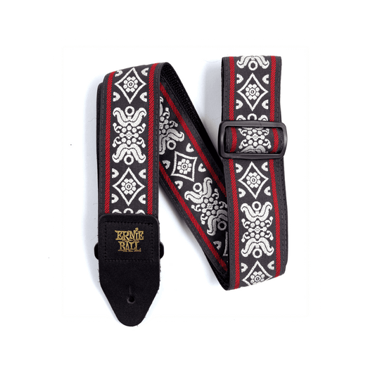 Ernie Ball Classic Jacquard Guitar Strap/Bass Strap - Blackjack Red