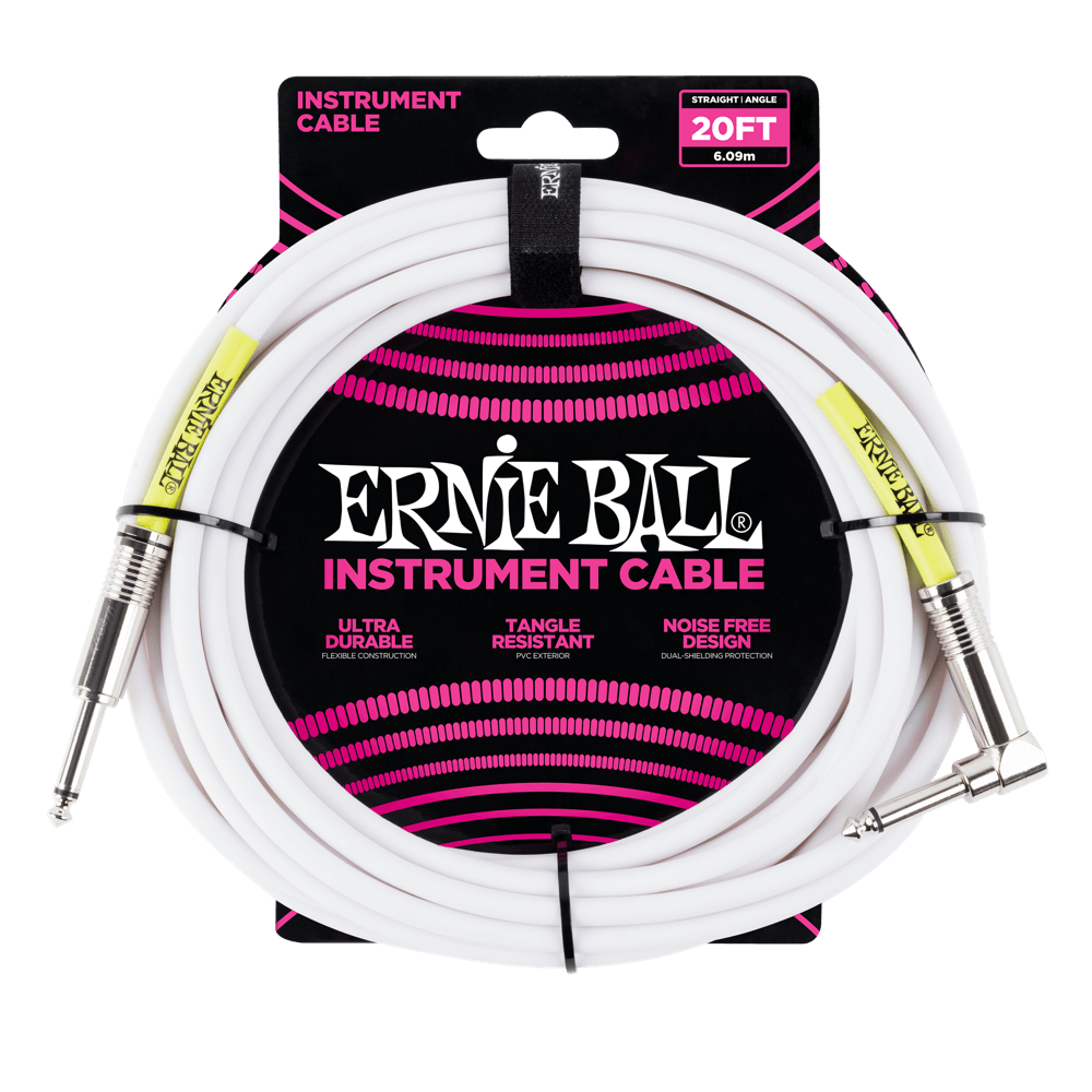 Classic Instrument Cable Straight/Angle 20ft - White