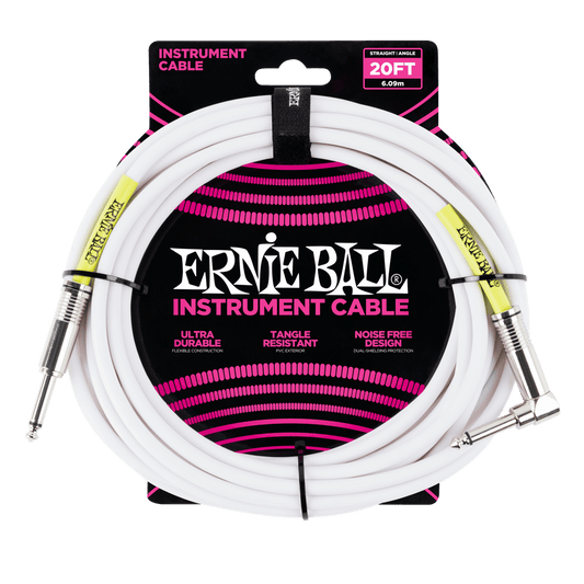 Classic Instrument Cable Straight/Angle 20ft - White