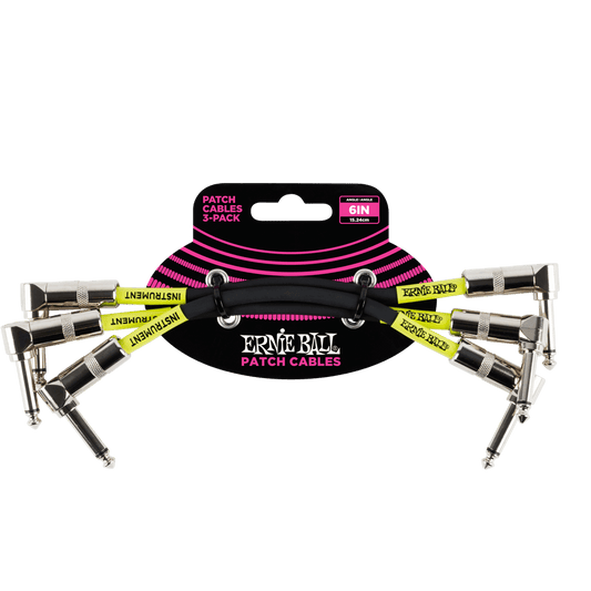 Ernie Ball Classic Patch Cable Angle/Angle - 3 Pack