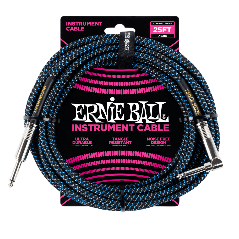 Ernie Ball Braided Instrument Cable, Straight/Angle