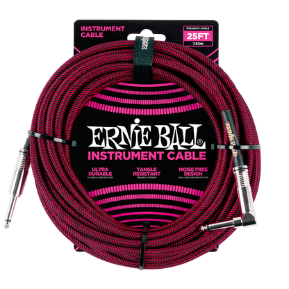 Ernie Ball Braided Instrument Cable, Straight/Angle