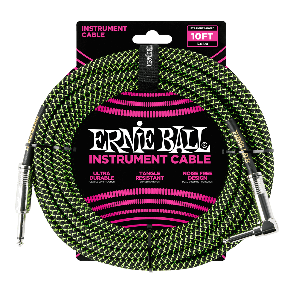 Ernie Ball Braided Instrument Cable, Straight/Angle