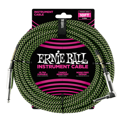 Ernie Ball Braided Instrument Cable, Straight/Angle