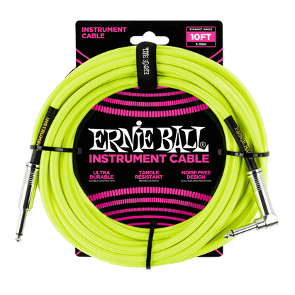 Ernie Ball Braided Instrument Cable, Straight/Angle