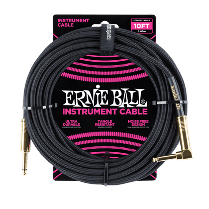 Ernie Ball Braided Instrument Cable, Straight/Angle