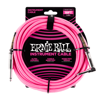 Ernie Ball Braided Instrument Cable, Straight/Angle