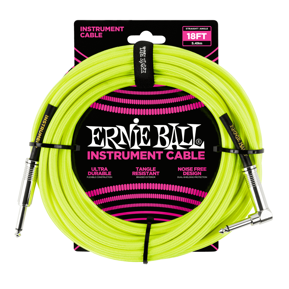 Ernie Ball Braided Instrument Cable, Straight/Angle