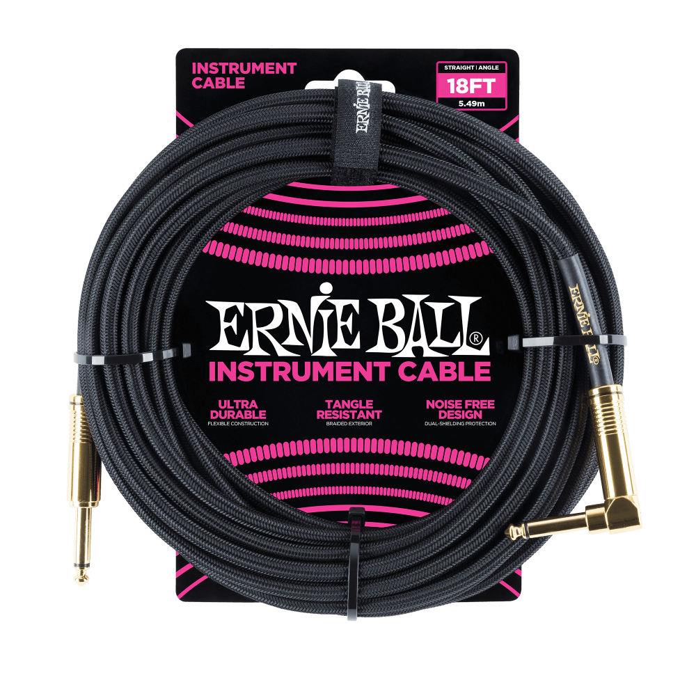 Ernie Ball Braided Instrument Cable, Straight/Angle