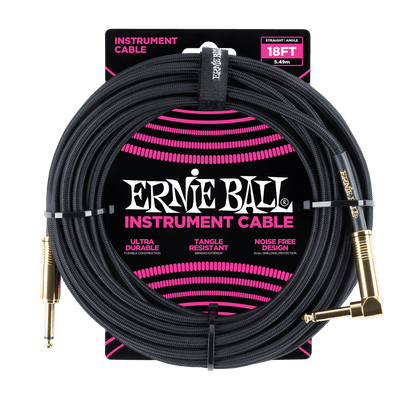 Ernie Ball Braided Instrument Cable, Straight/Angle