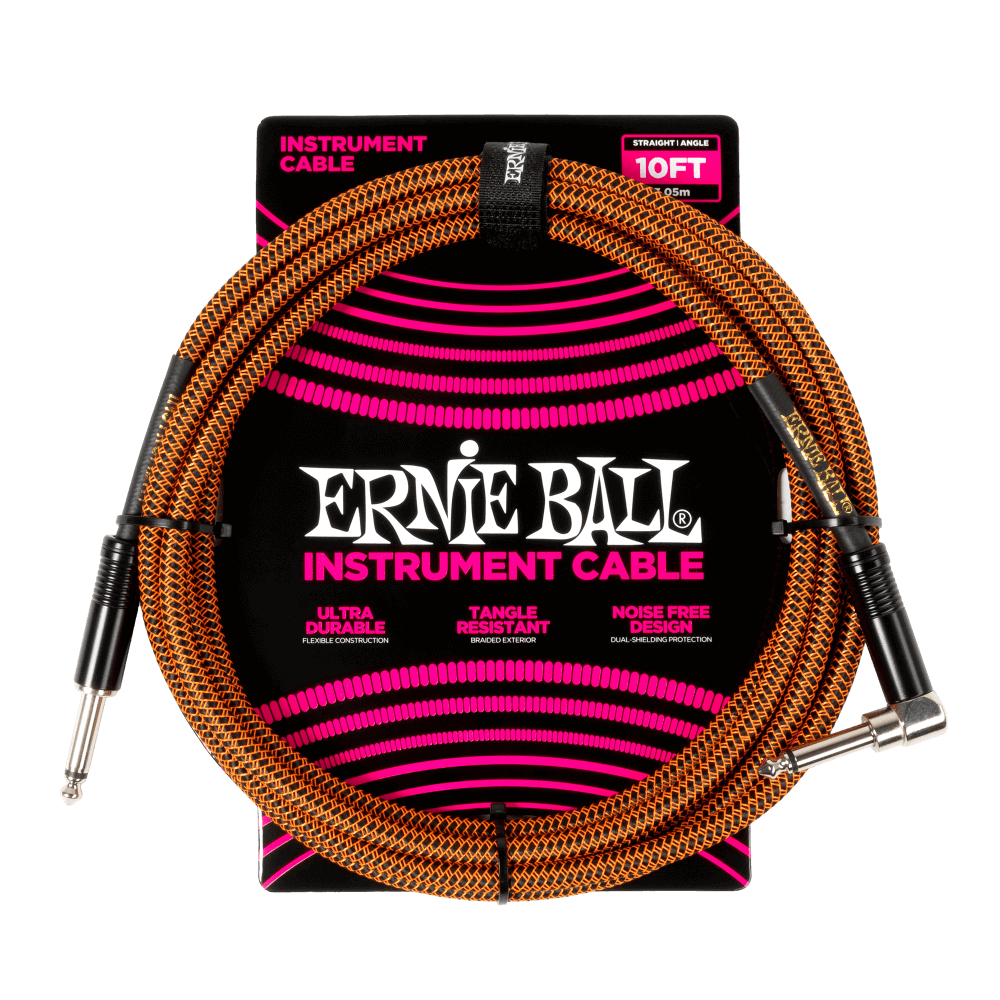 Ernie Ball Braided Instrument Cable, Straight/Angle