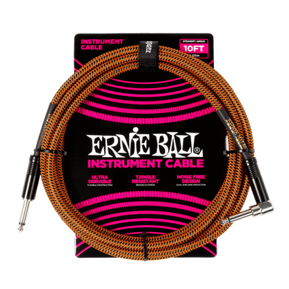 Ernie Ball Braided Instrument Cable, Straight/Angle