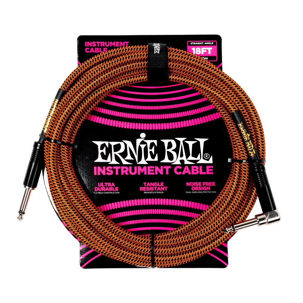 Ernie Ball Braided Instrument Cable, Straight/Angle