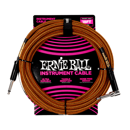Ernie Ball Braided Instrument Cable, Straight/Angle