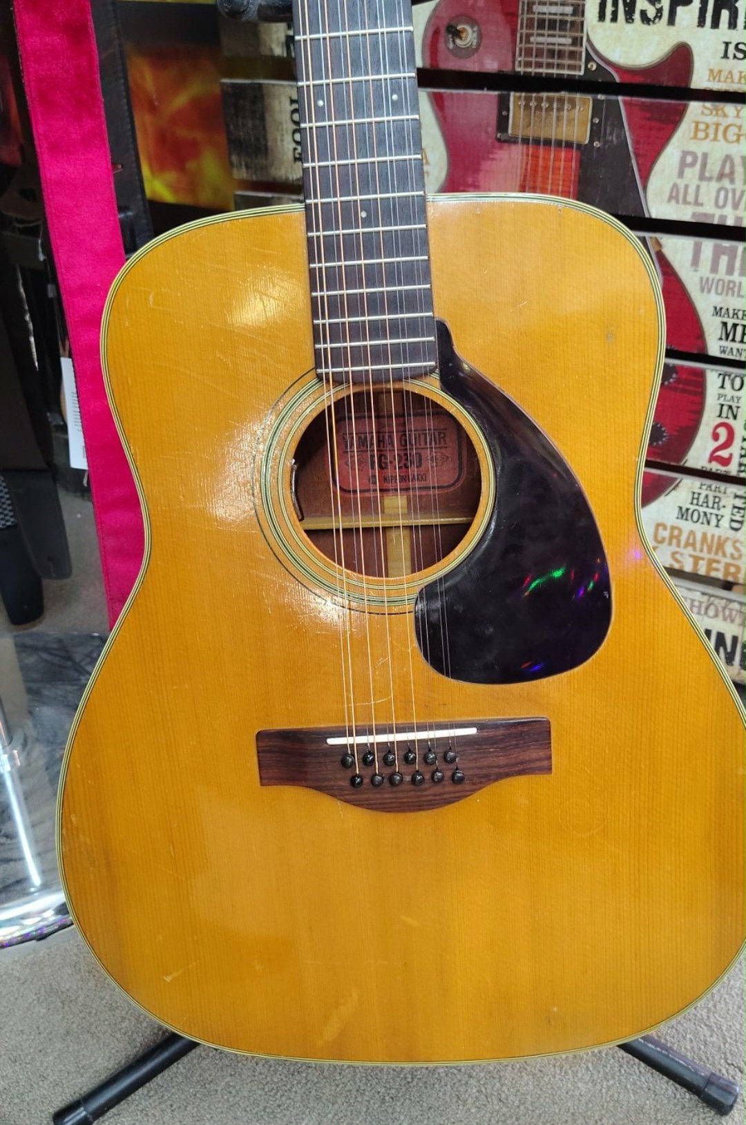 🎸 Vintage Yamaha F-230 12-String – Red Label Legend from Nippon Gakki w/ Baggs Pickup