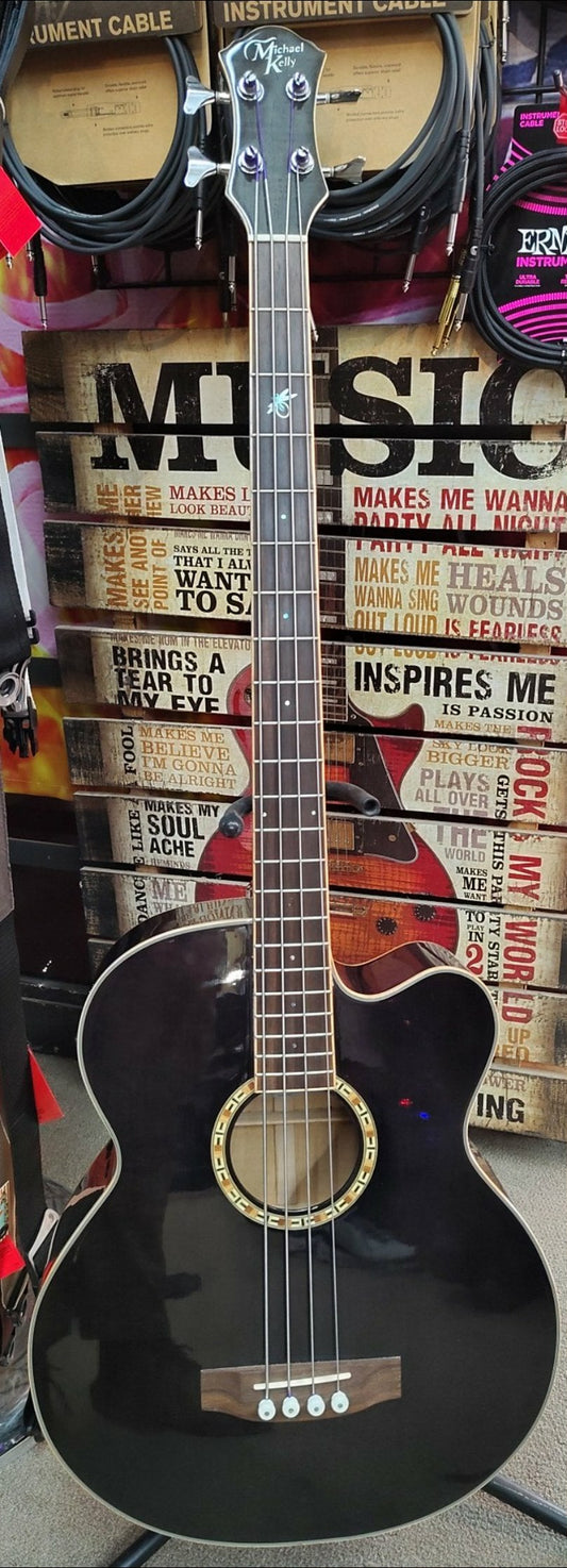 Michael Kelly Firefly Acoustic Bass - Used - Clear Black finish w/ Hardshell Case